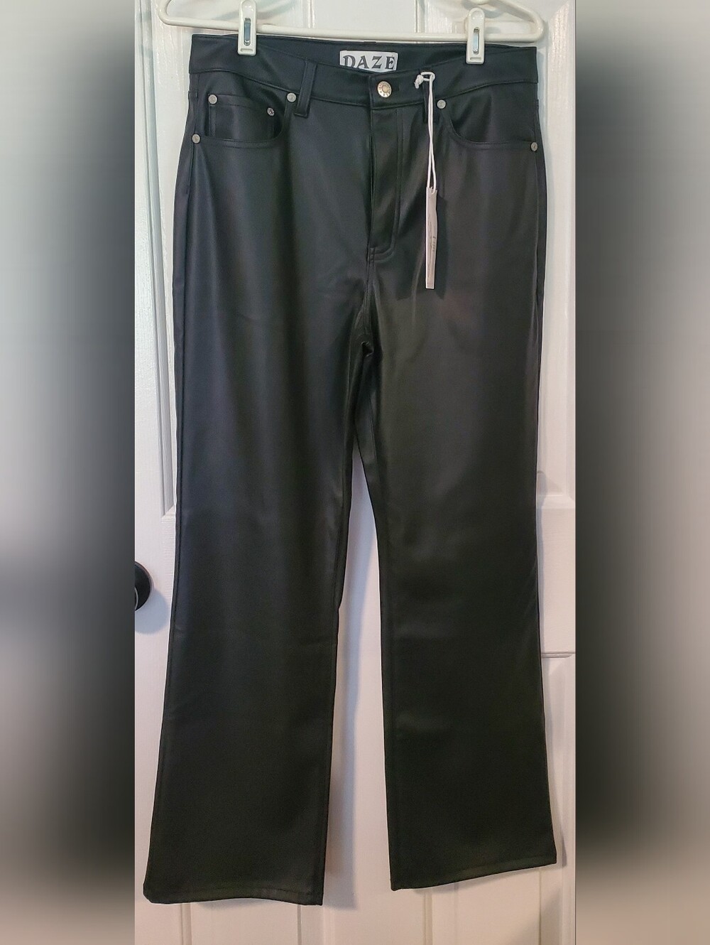 Daze Shy Girl High Rise Flare Pleather Pants